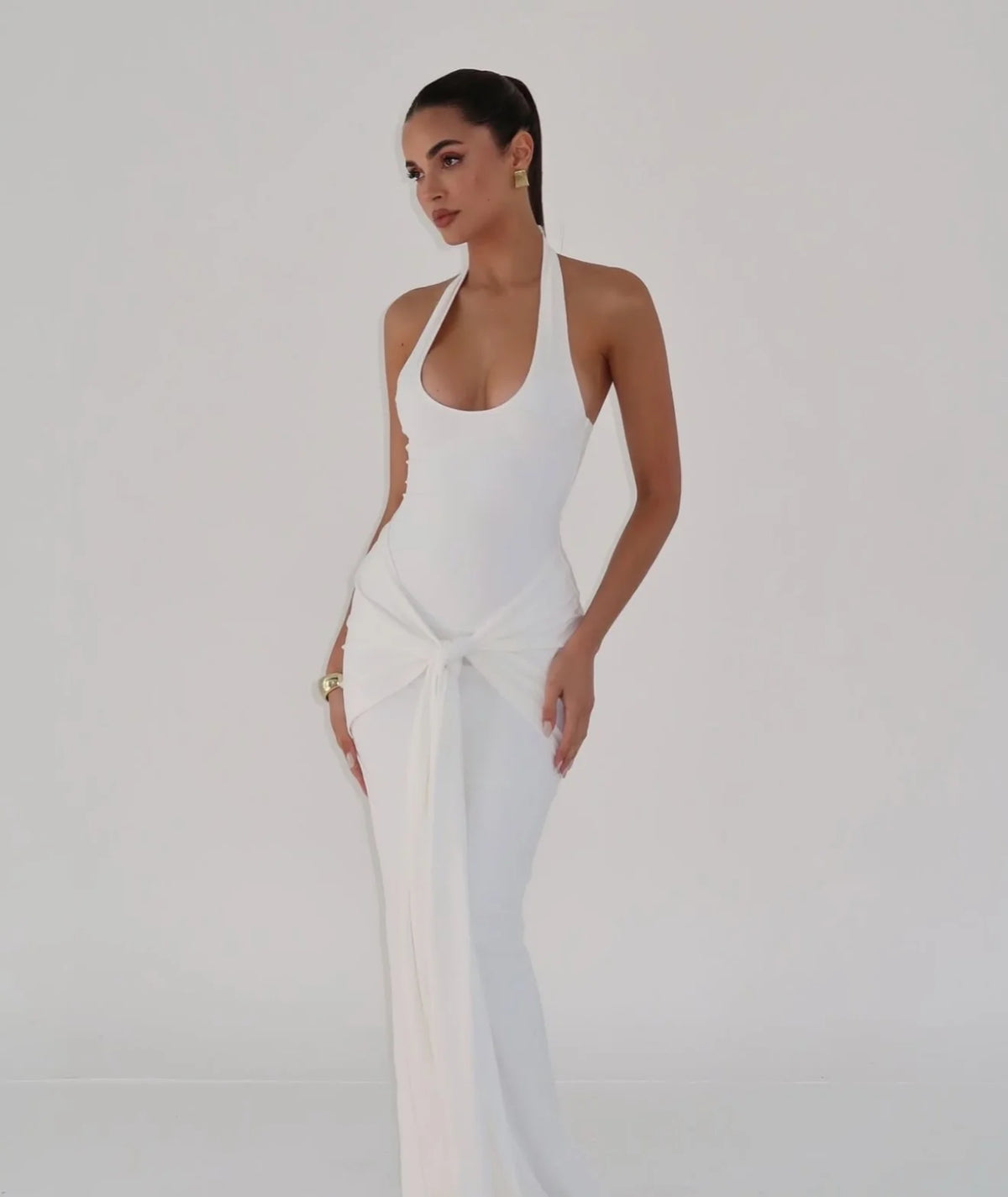 Babyboo Veneda Draped Maxi in White