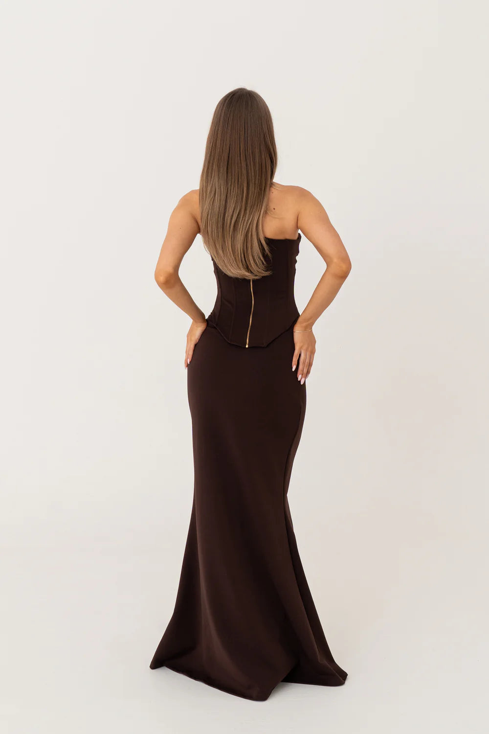 Hntr The Label Louie Gown Brown