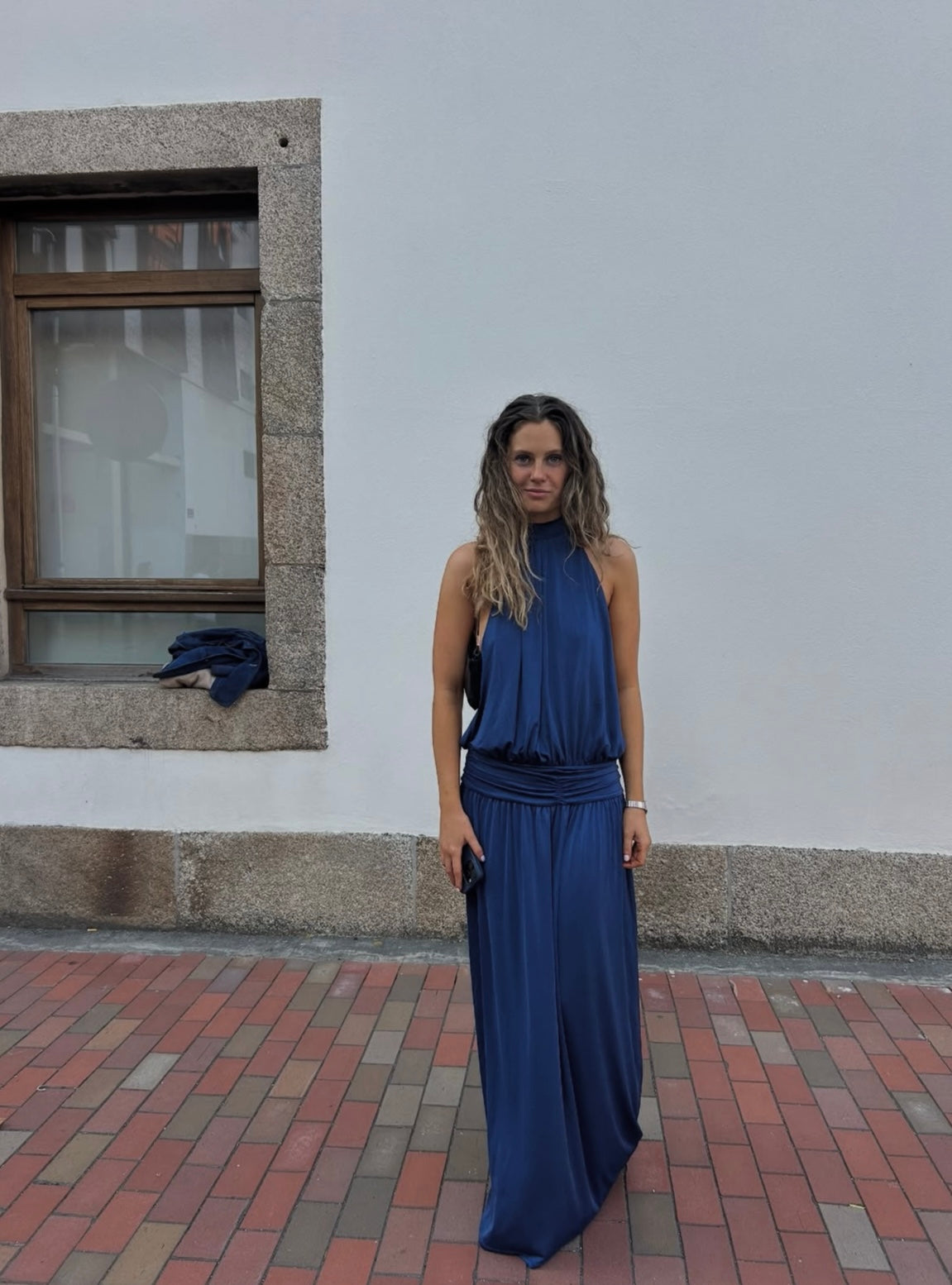 At First Sight Reef Navy Backless Midi