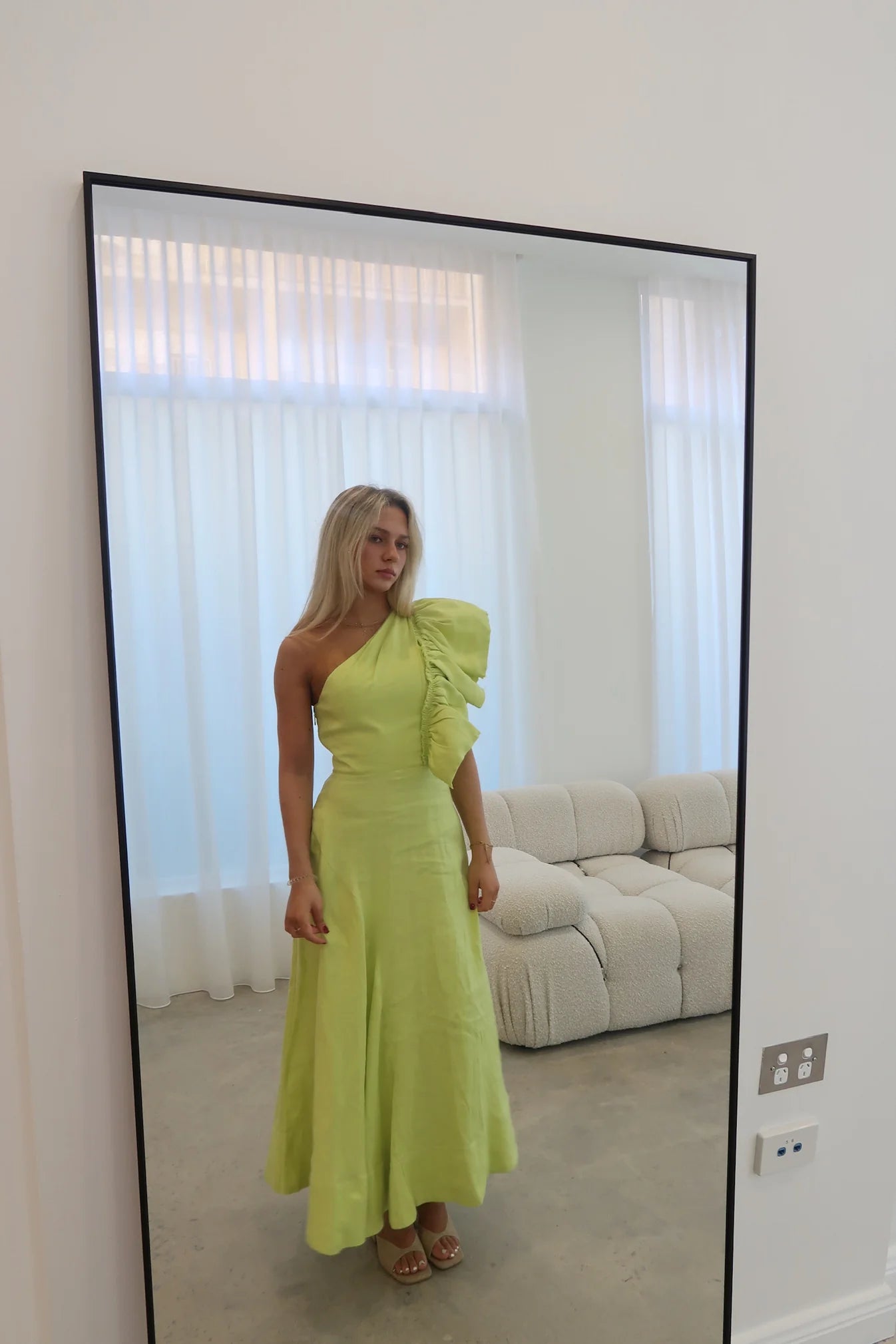 Aje Bonjour Midi Dress Green SELLING