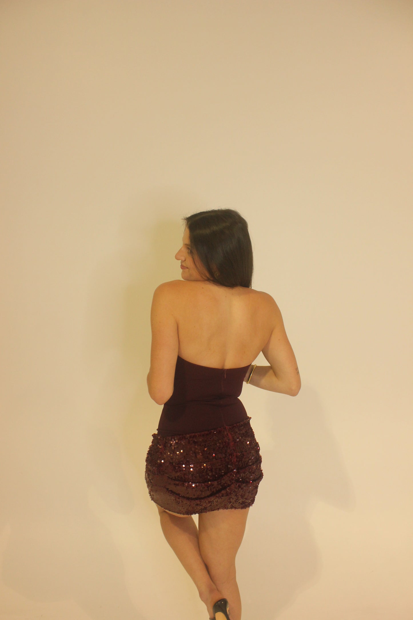 Ance Gria Anastasia Mini Maroon Dress