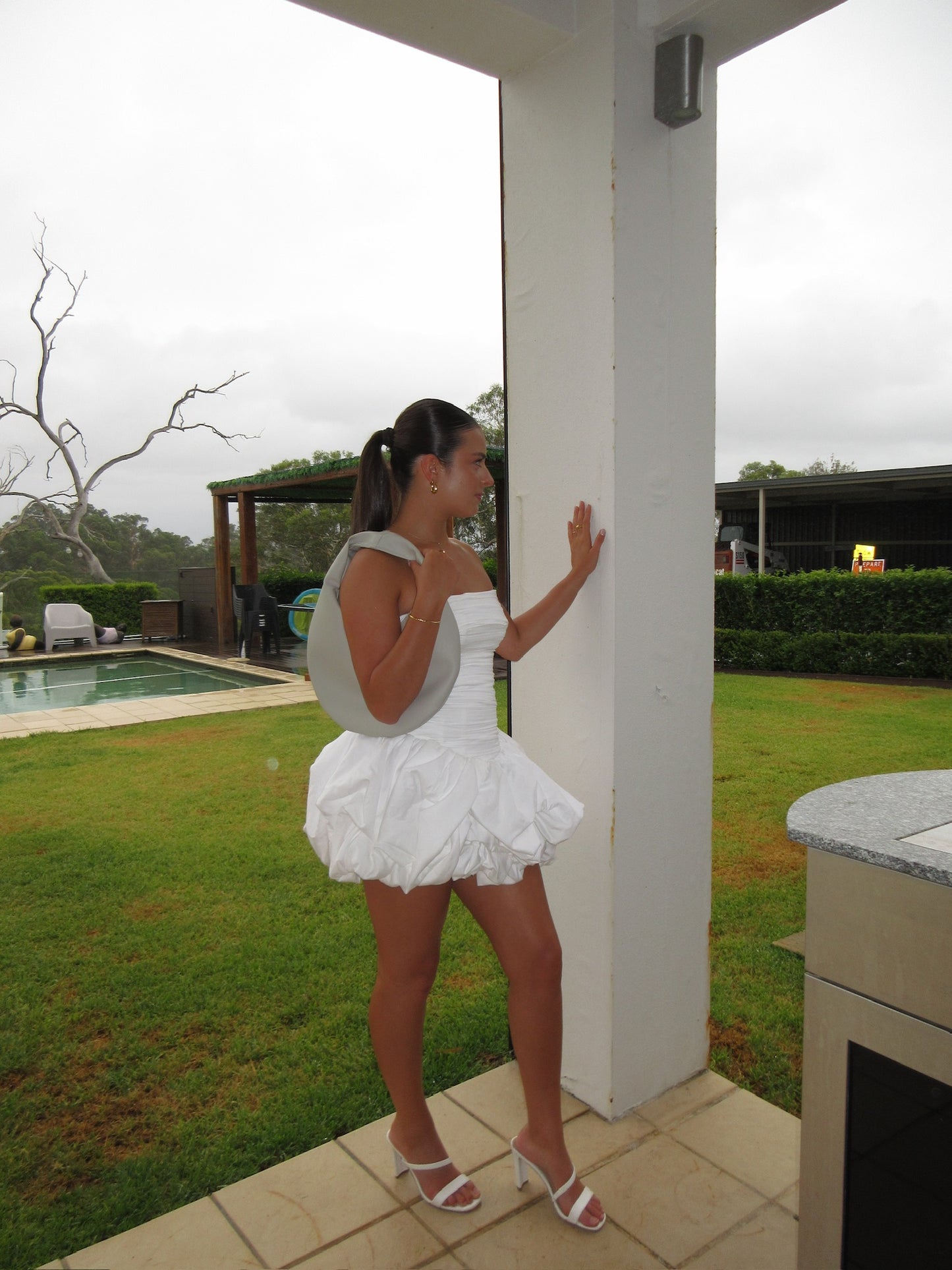 AJE Violette Bubble Hem Mini White