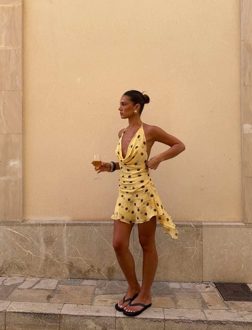 Benni Harlow Polka Dot Yellow Mini