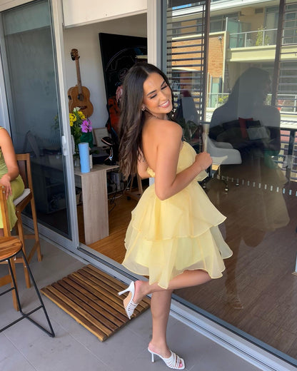 Billy J Fantasia Mini Dress Yellow