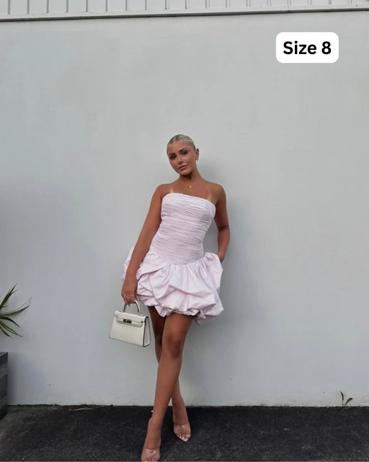 AJE Violette Bubble Hem Mini Light Pink