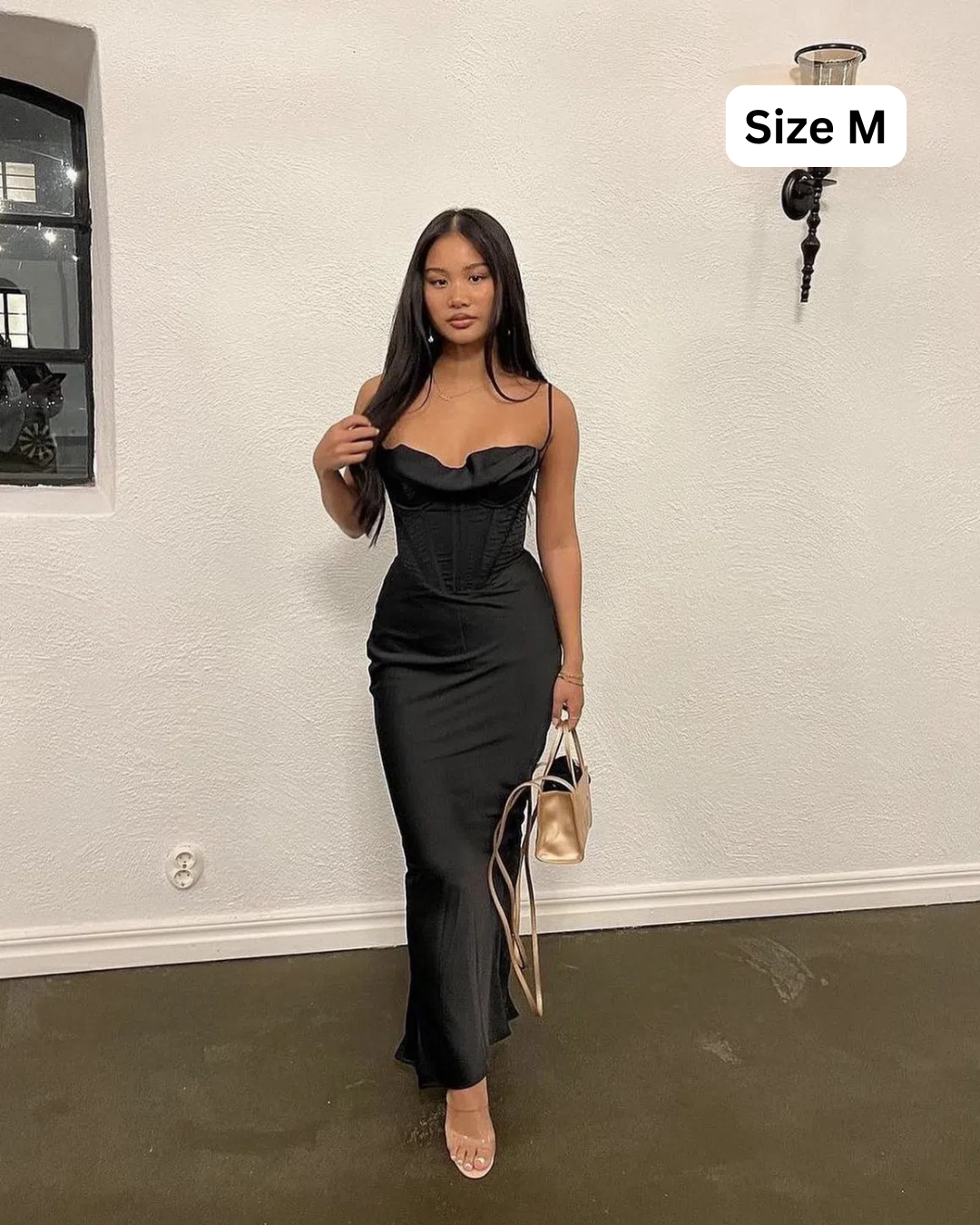 House of CB Charmaine Black Corset Maxi