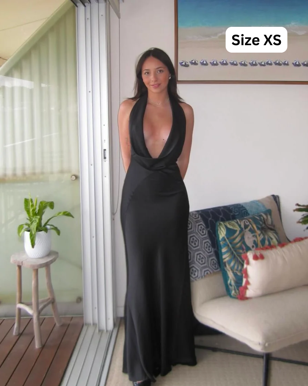 Rat and Boa Donyale Black Drapped Maxi Dress