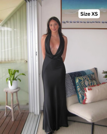 Rat and Boa Donyale Black Drapped Maxi Dress