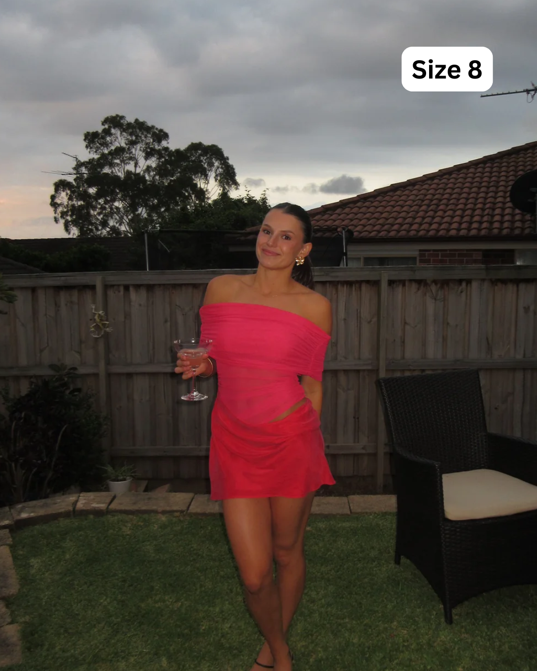 Benni Nico Off Shoulder Mini Watermelon