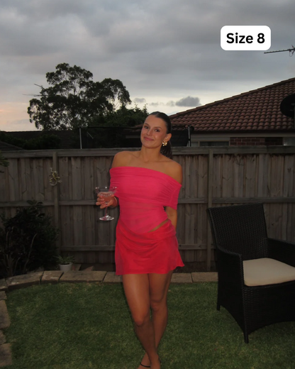 Benni Nico Off Shoulder Mini Watermelon