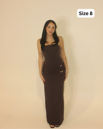 Kookai Torin Trim Brown Maxi