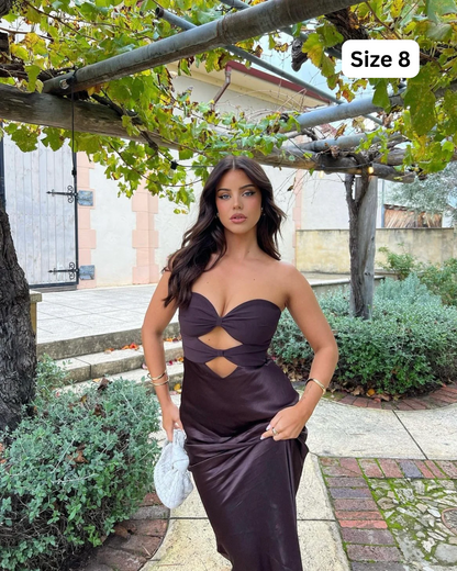 Bec and Bridge Halle Strapless Maxi Brown