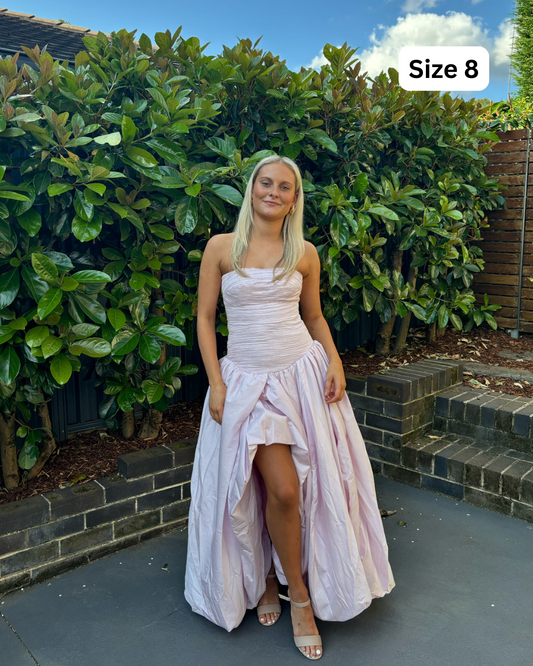 AJE Violette Bubble Hem Maxi Dress Pink