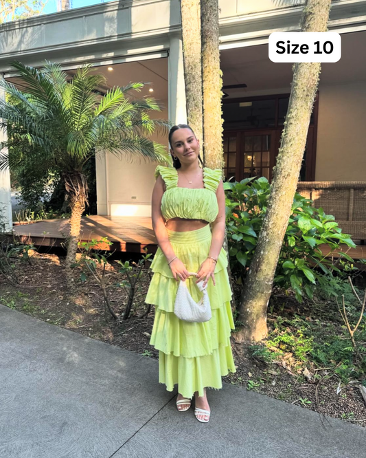 AJE Medina Frill Set Lime Green