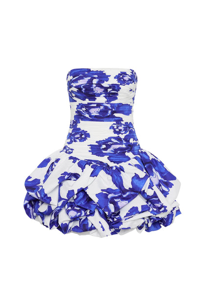 AJE Violette Bubble Hem Mini Blooming Cobalt