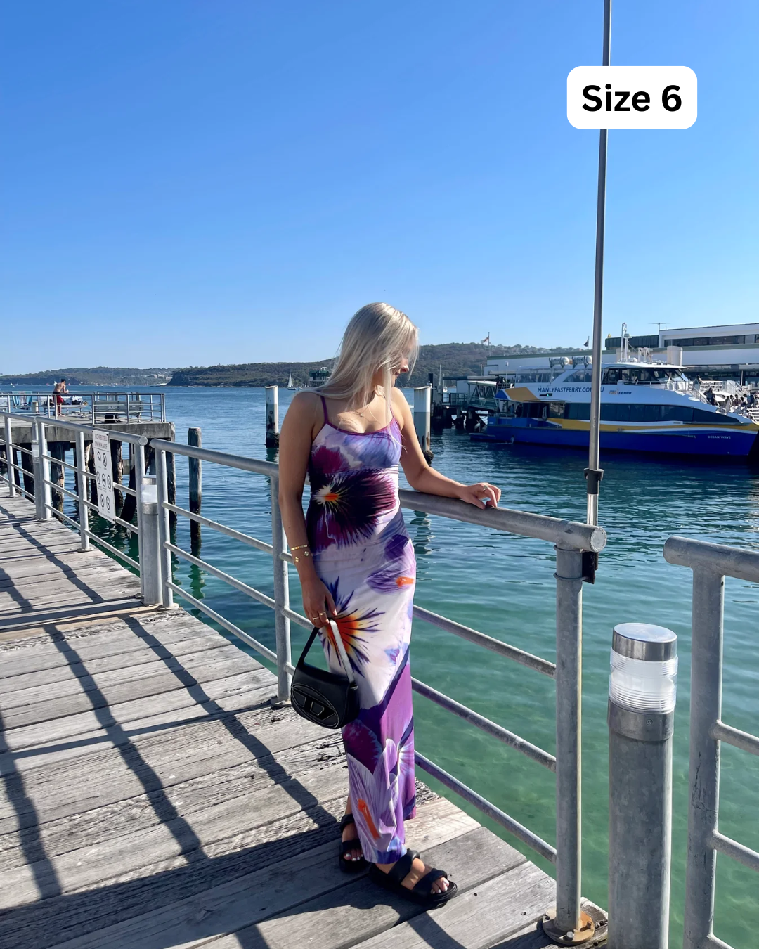 With Harper Lu Indigo Blossom Slip Dress