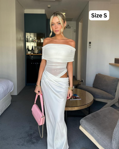 Benni Nico Off-Shoulder Maxi Dress White