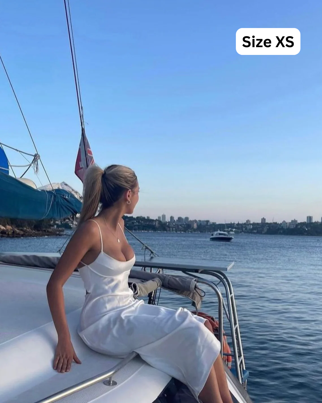 Zara Satin Slip Dress White Maxi