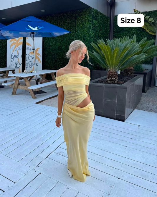 Benni Nico Off-Shoulder Maxi Dress Yellow