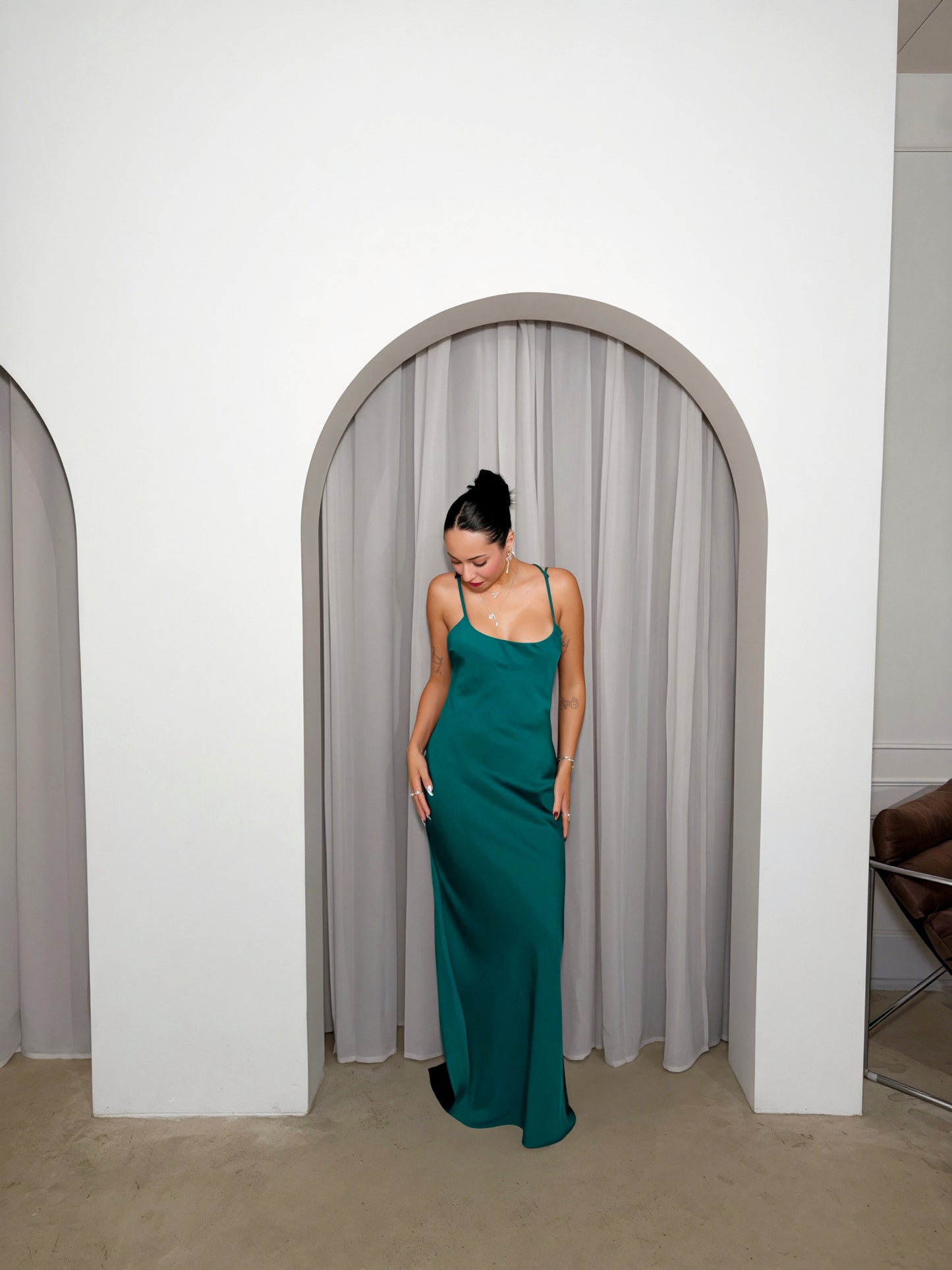 Camilla and Marc Otilia Jade Green Maxi Slip Dress