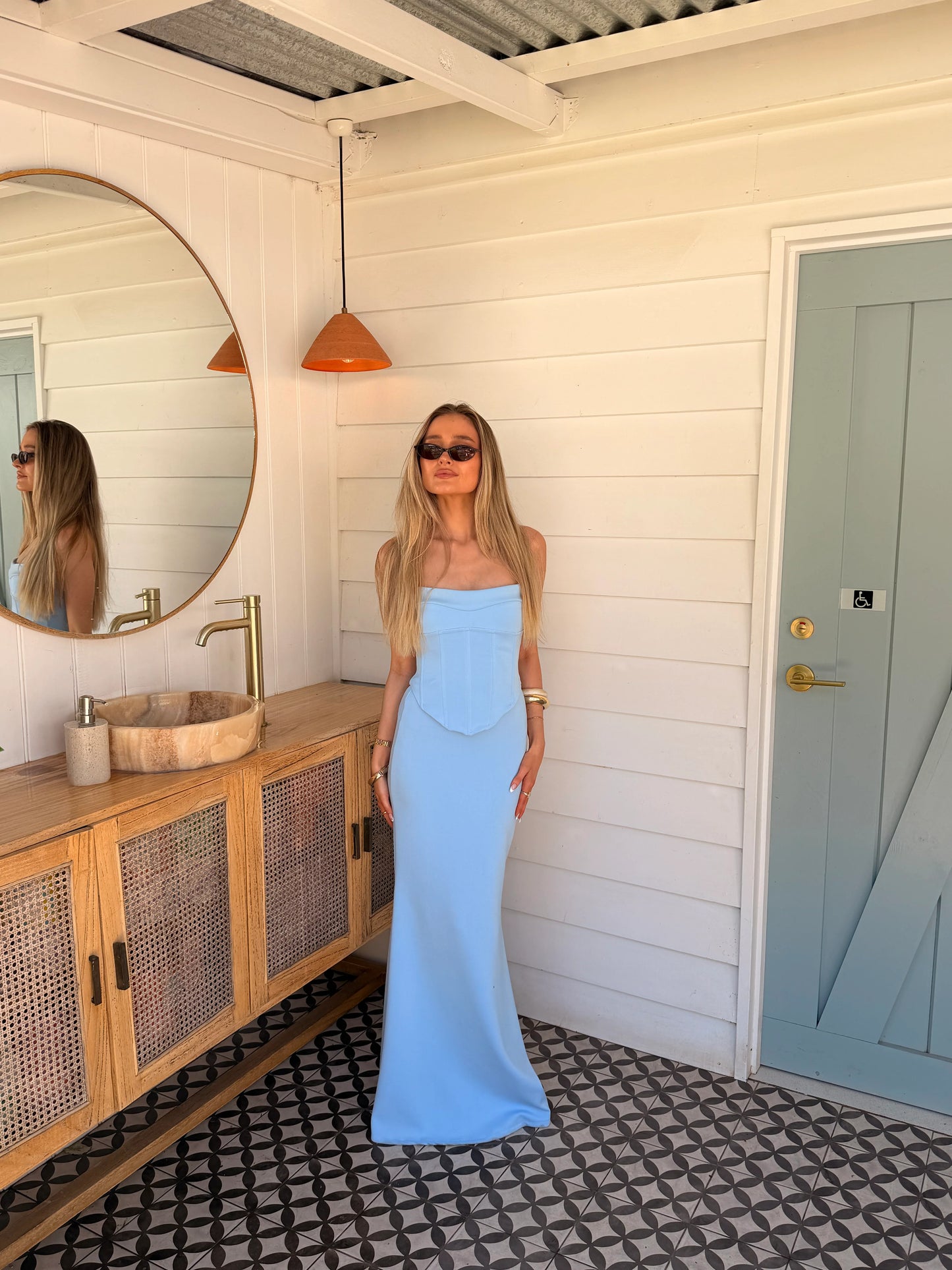 Hntr The Label Louie Gown Blue