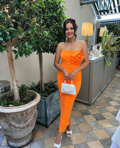 Bianca & Bridgett Tara Orange Midi