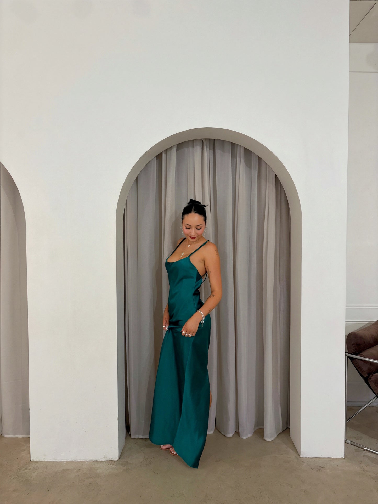 Camilla and Marc Otilia Jade Green Maxi Slip Dress