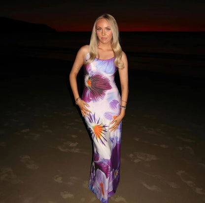 With Harper Lu Indigo Blossom Slip Dress