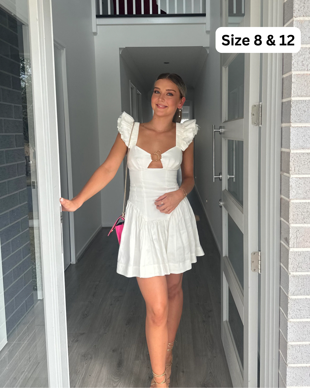 AJE Simone Frill Dress White