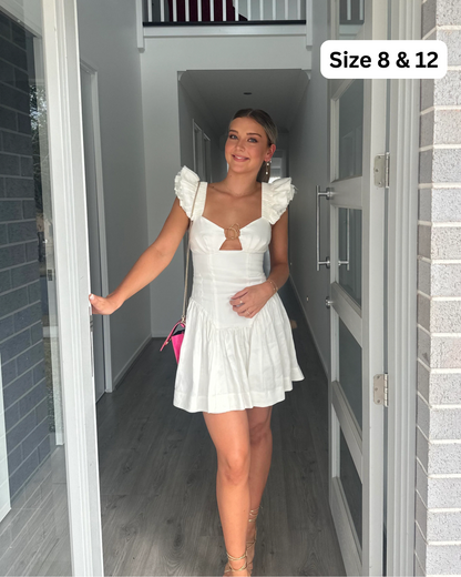 AJE Simone Frill Dress White