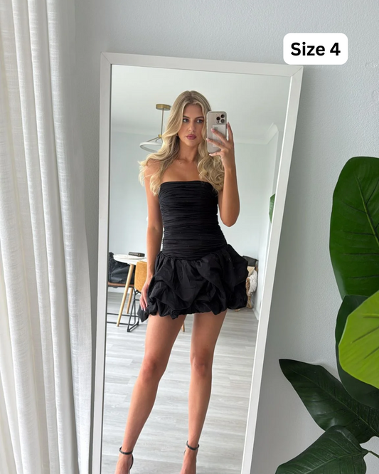 AJE Violette Bubble Hem Mini Black