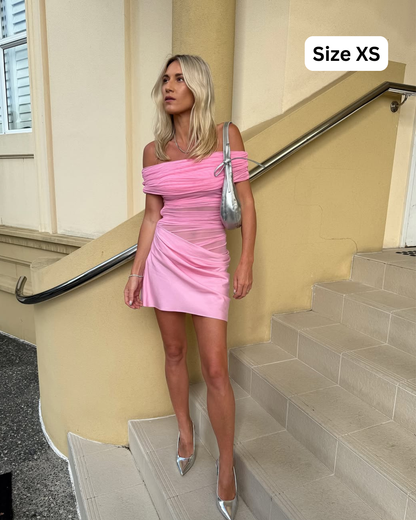 Benni Nico Off Shoulder Pink Mini