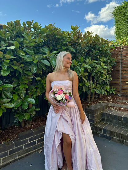 AJE Violette Bubble Hem Maxi Dress Pink