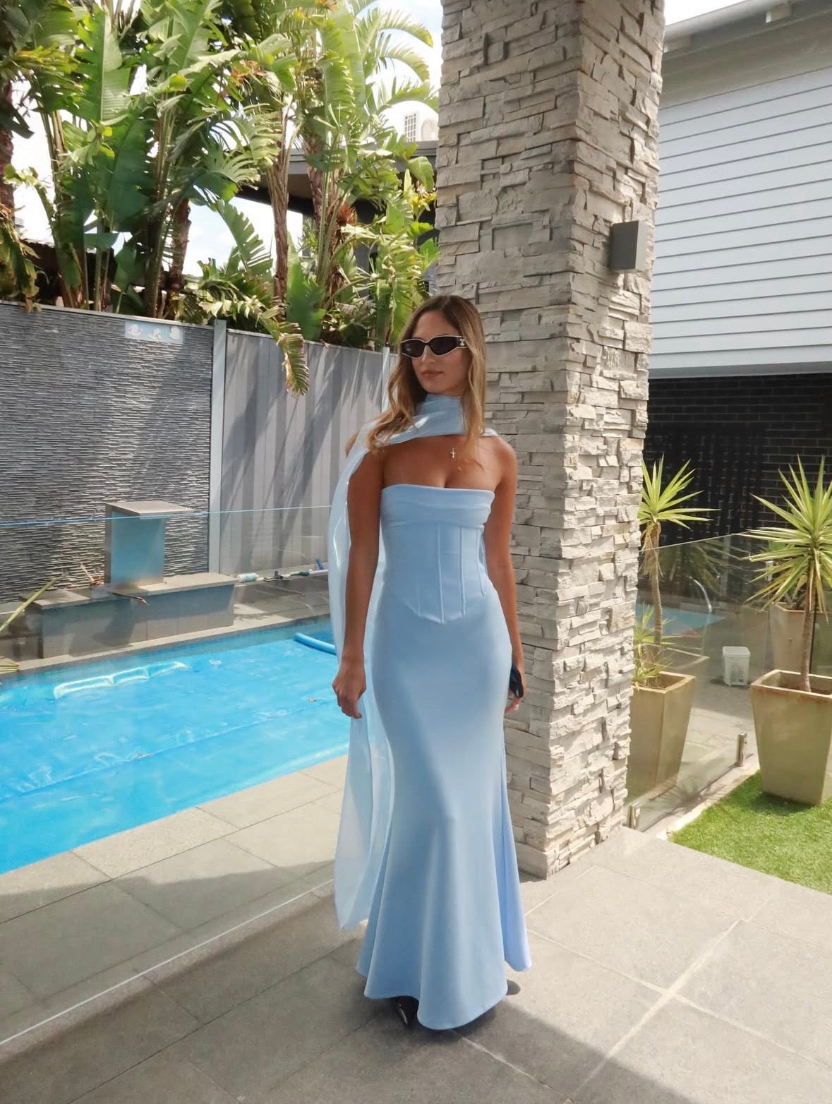 Hntr The Label Louie Gown Blue