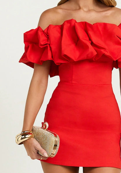Showpo Coraline Red Ruffle Mini Dress
