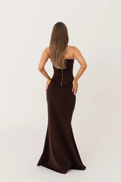 Hntr The Label Louie Gown Brown