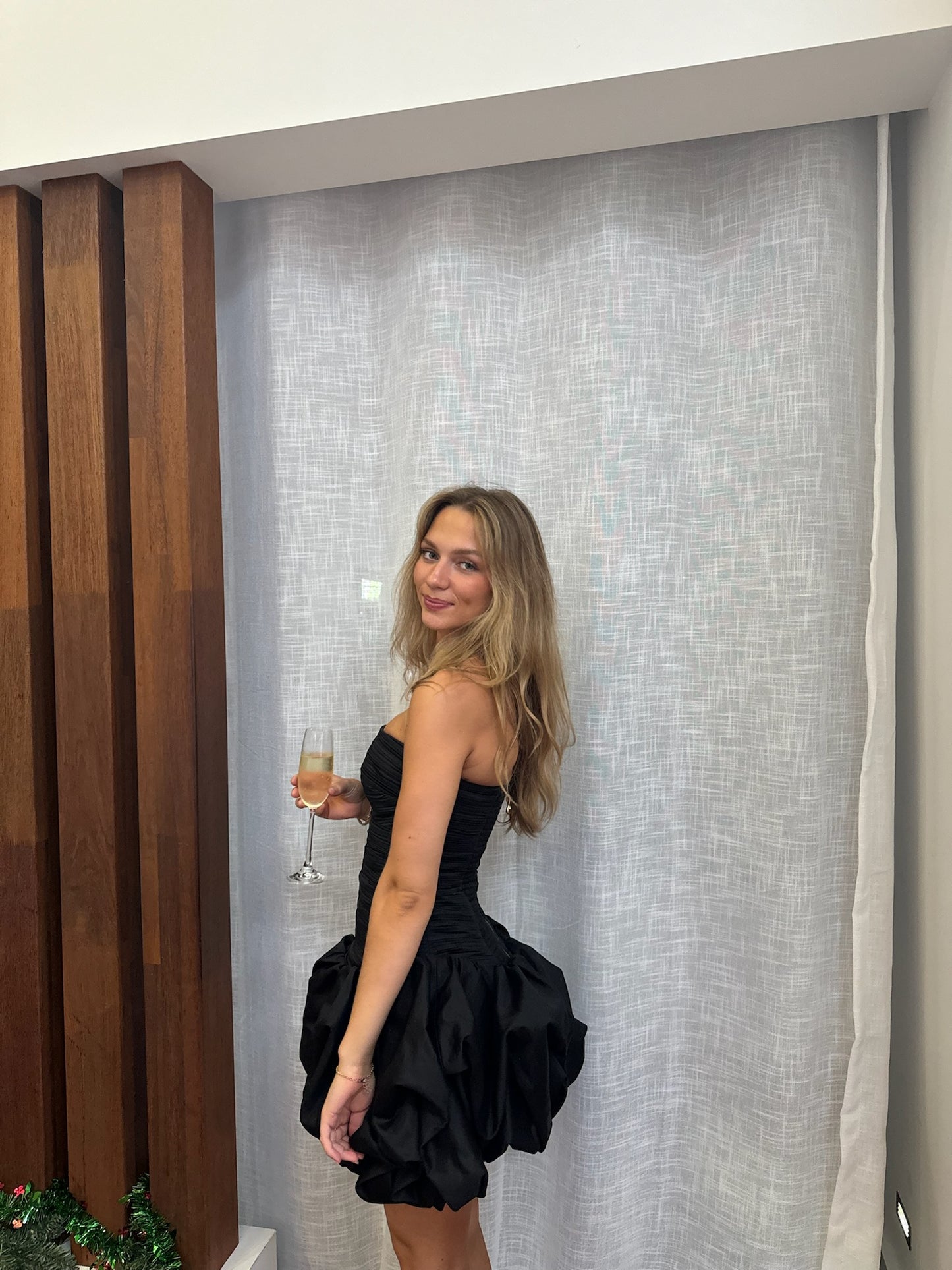 AJE Violette Bubble Hem Mini Black