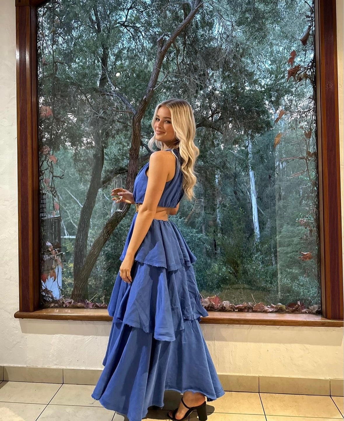 AJE Wave Cut Out Midi Dress