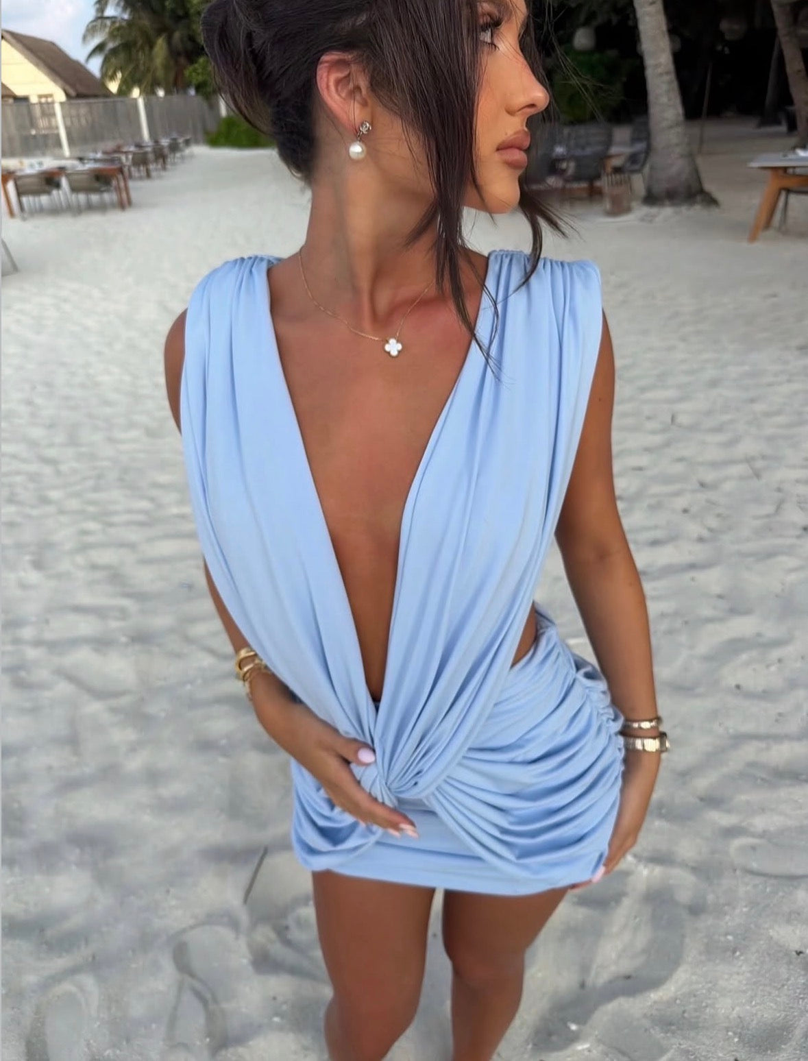 Vivienne Collection Lilou Blue Mini Dress