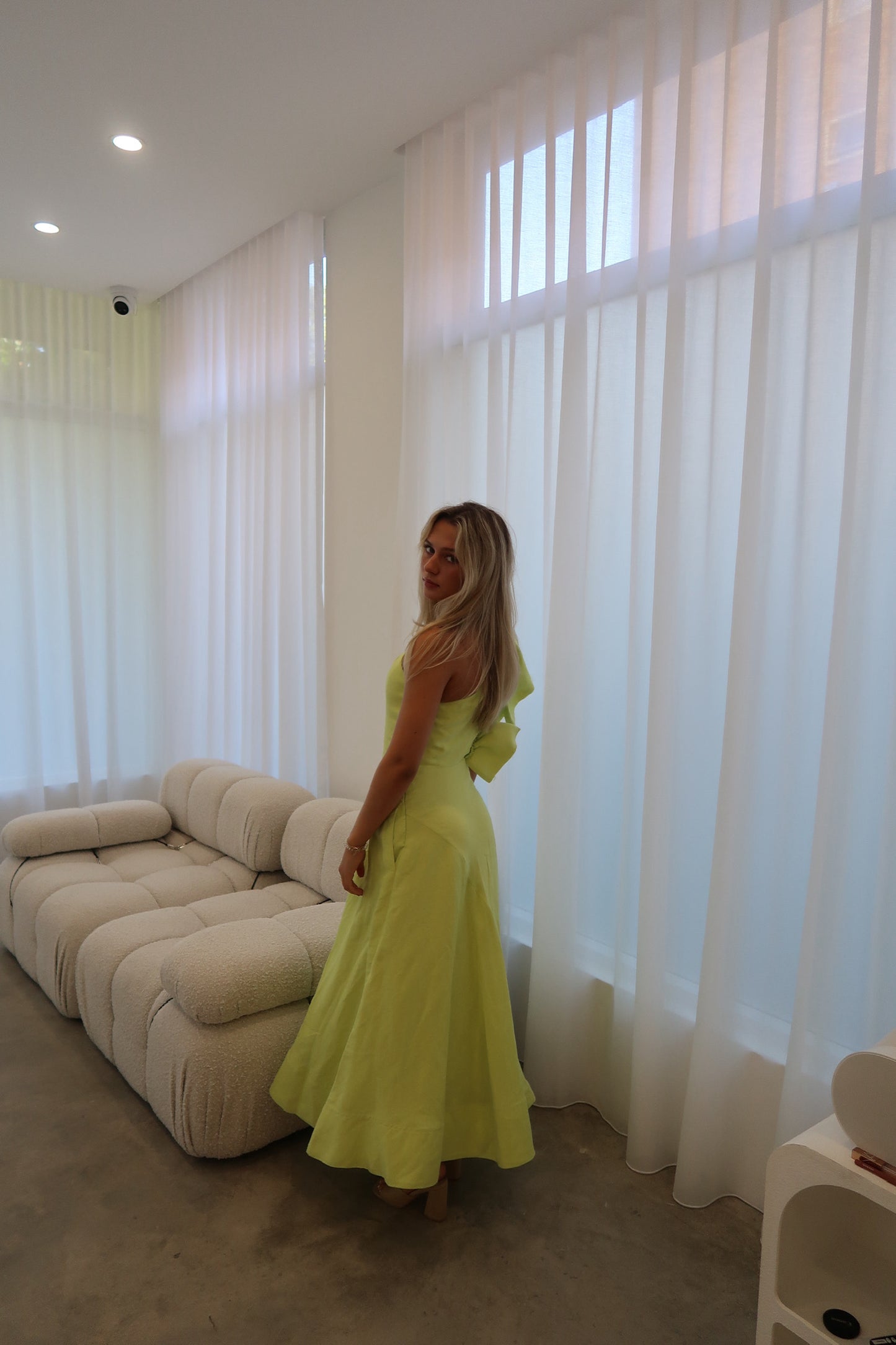 AJE Bonjour Asymmetric Midi Lime