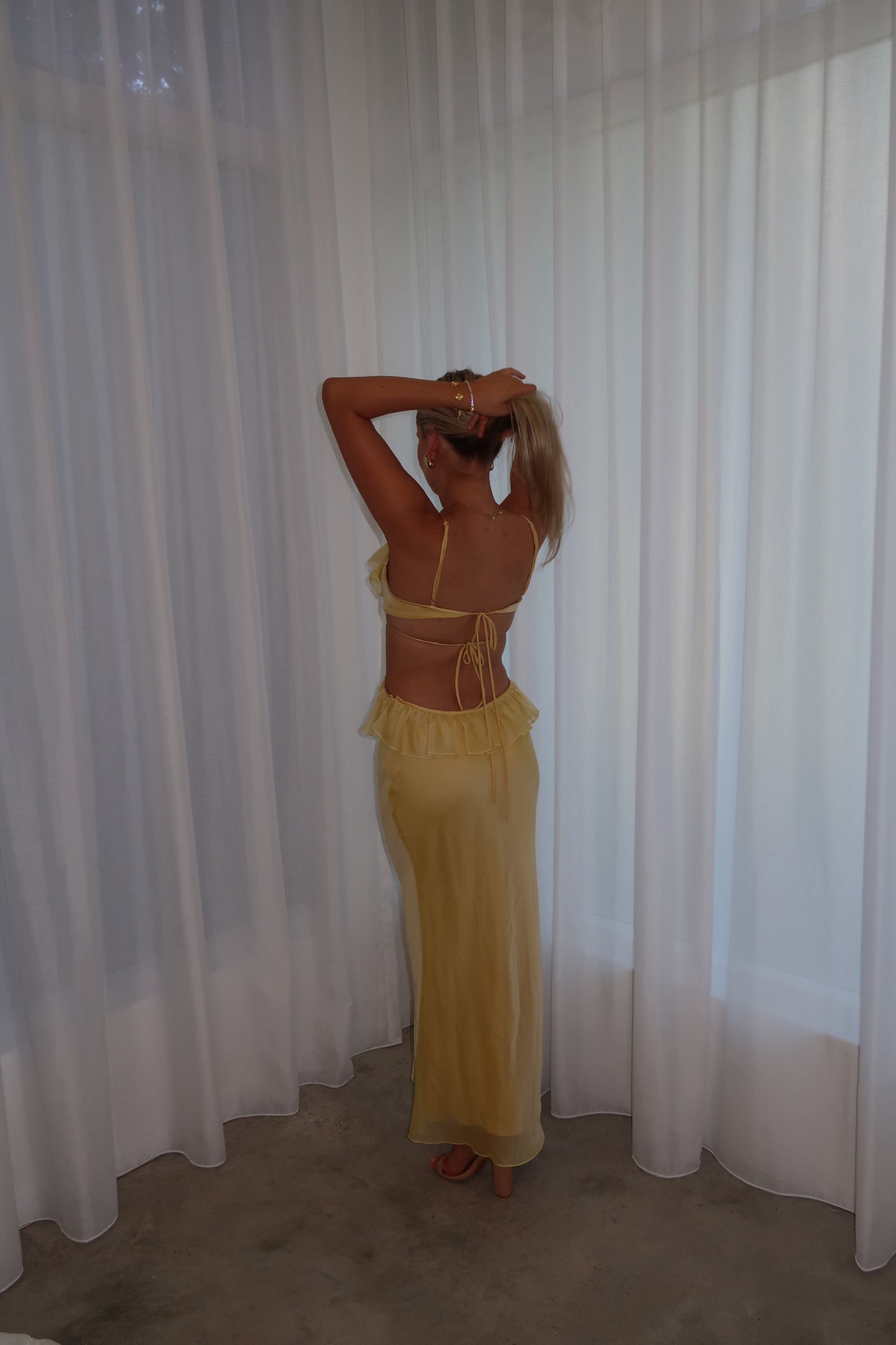 Stolen Stores Ruffle Maxi Slip Set