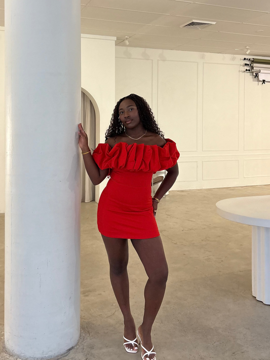 Showpo Coraline Red Ruffle Mini Dress