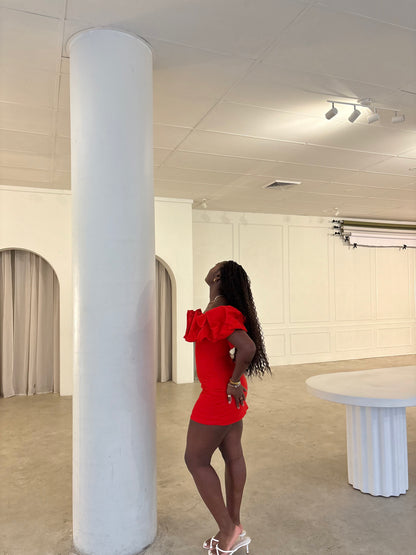 Showpo Coraline Red Ruffle Mini Dress