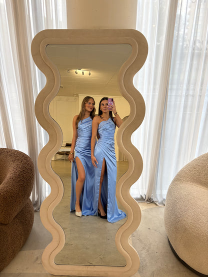 Jadore Light Blue Silk One Shoulder Formal Dress