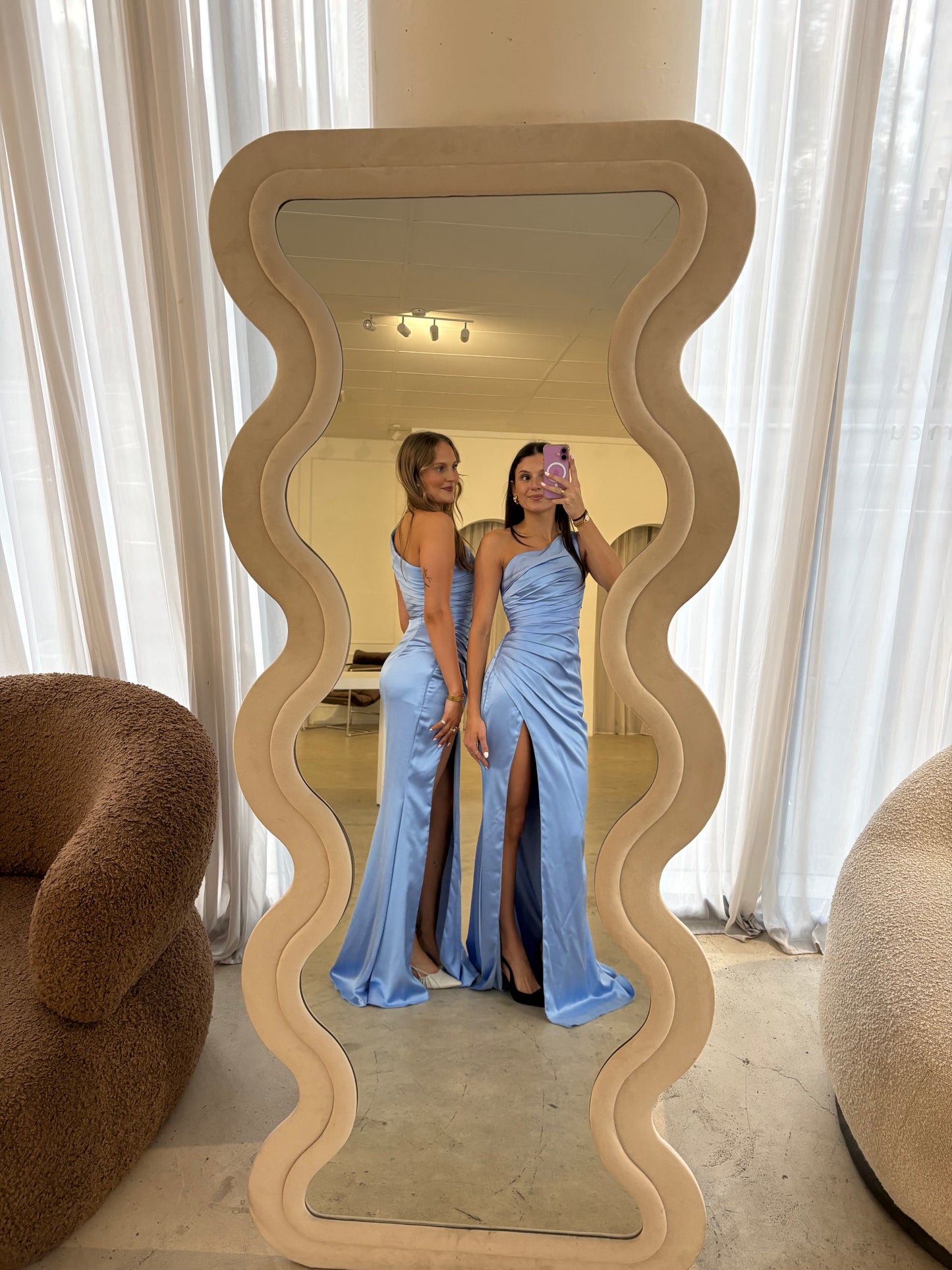 Jadore Light Blue Silk One Shoulder Formal Dress