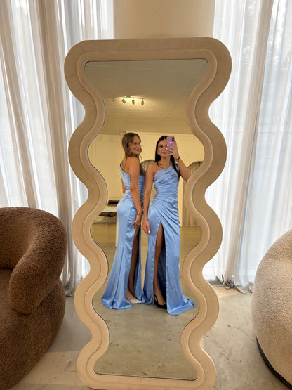 Jadore Light Blue Silk One Shoulder Formal Dress