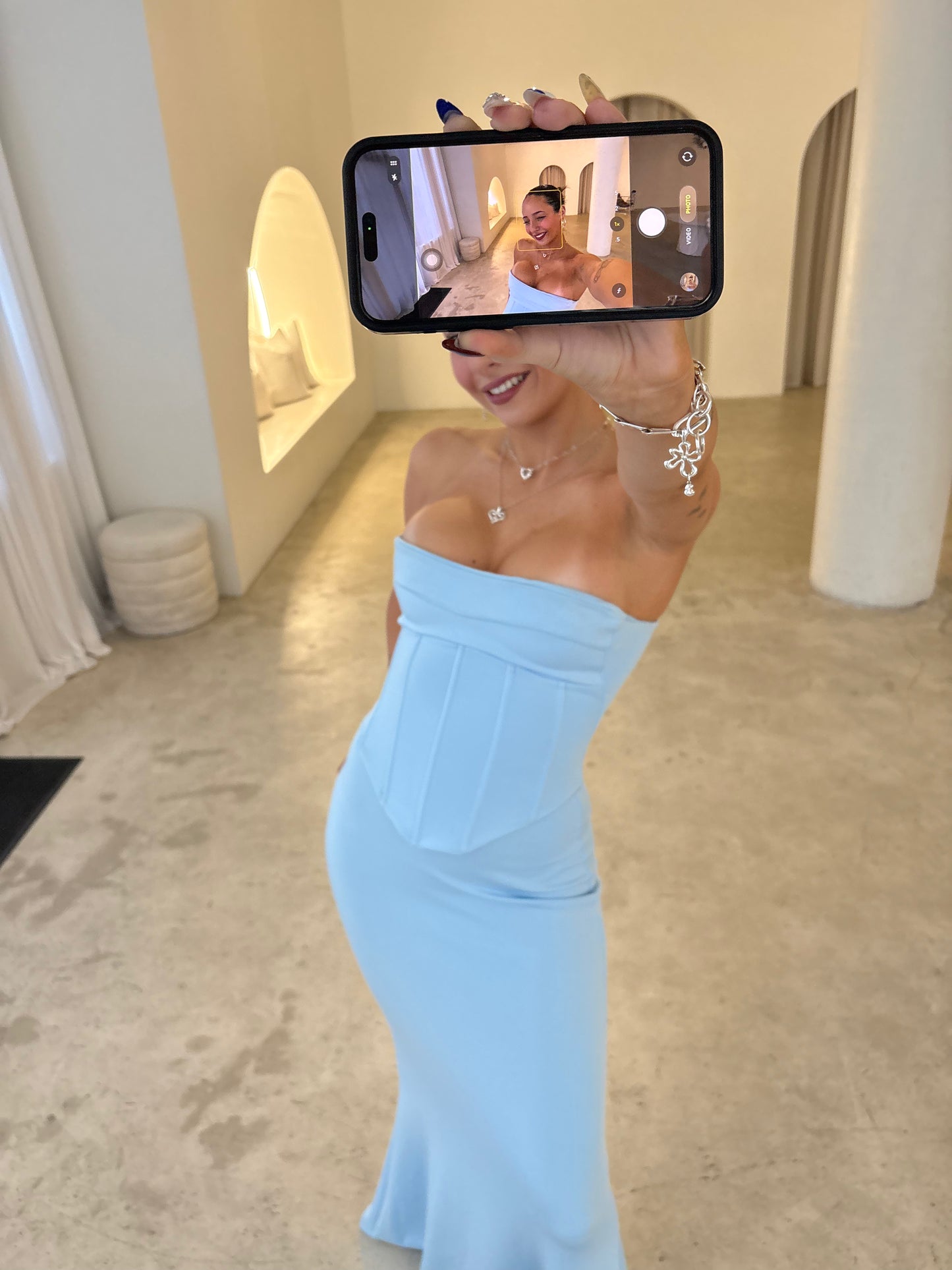 Hntr The Label Louie Gown Blue
