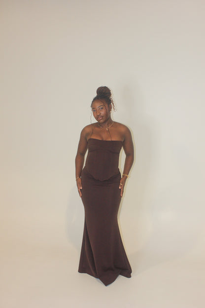 Hntr The Label Louie Gown Brown