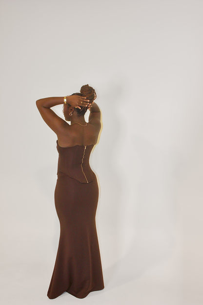 Hntr The Label Louie Gown Brown