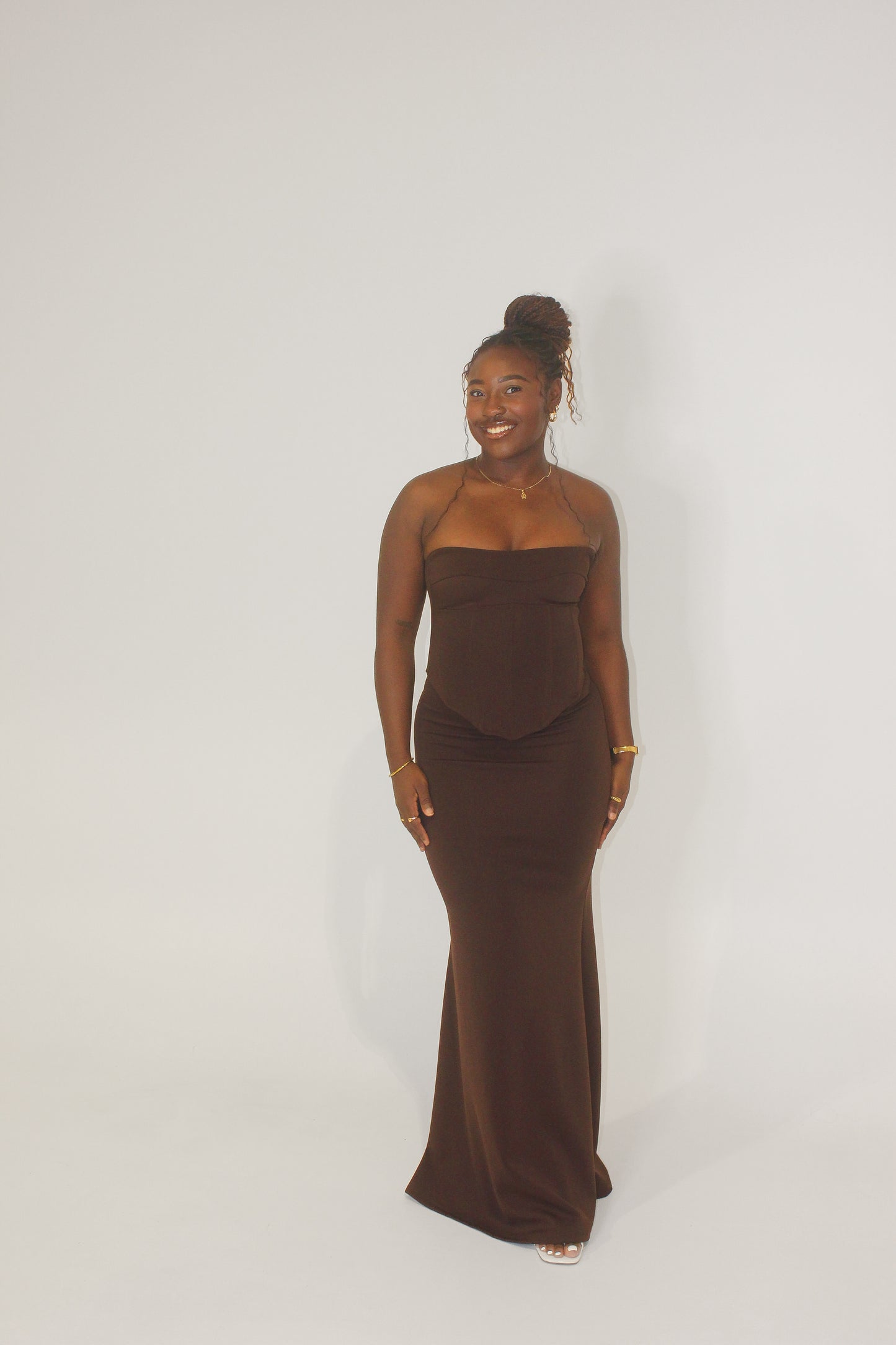 Hntr The Label Louie Gown Brown